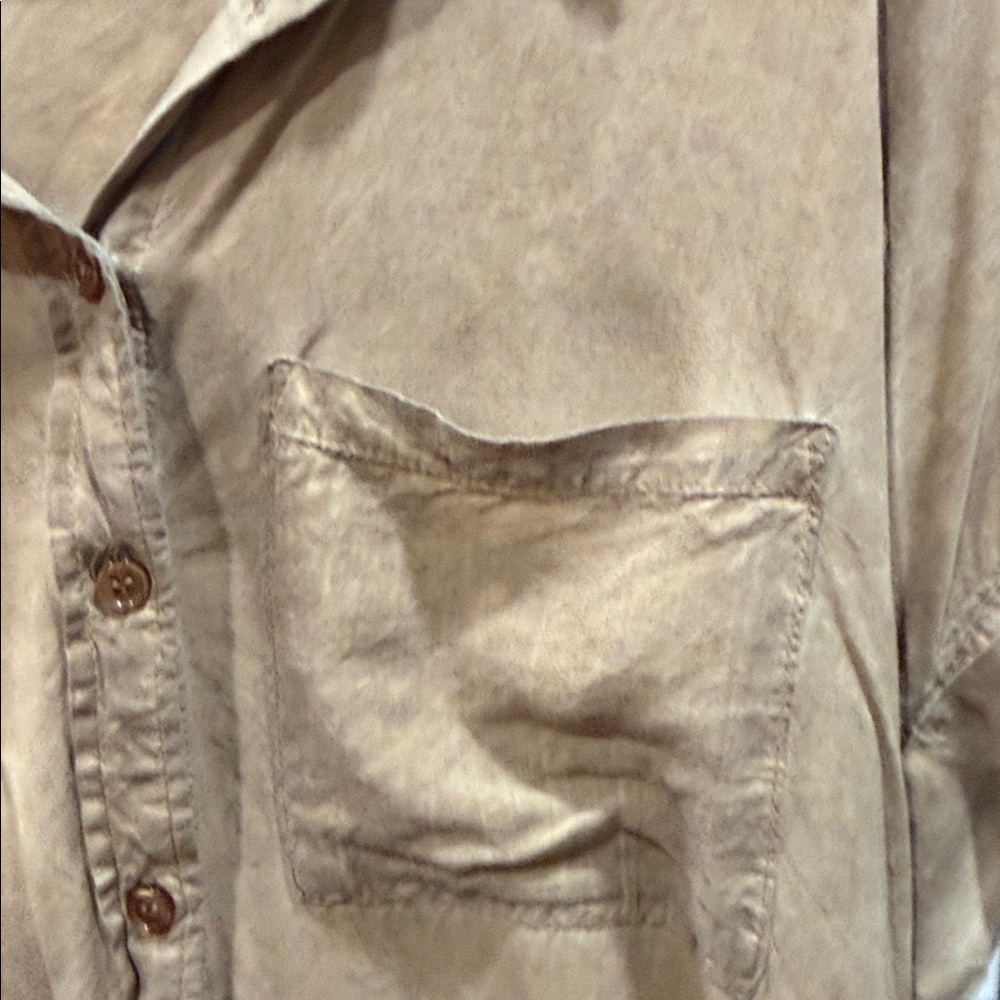 Velvet Heart Tan Button Down Shirt - Picture 8 of 10